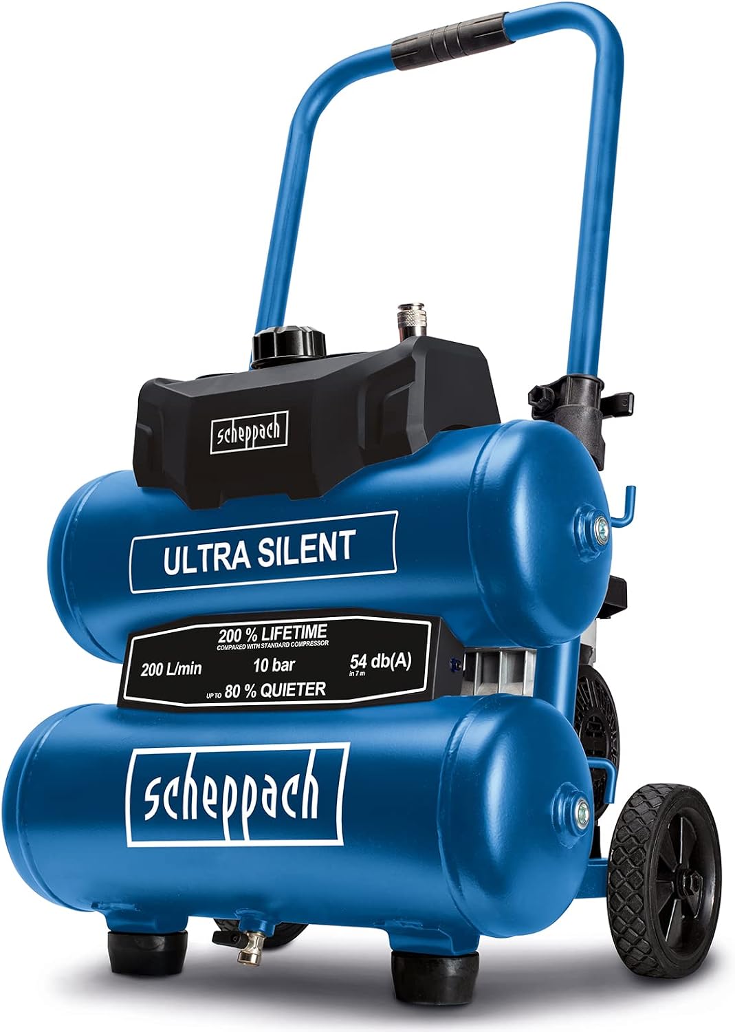 Scheppach Kompressor HC20Si-Twin Ultra-Silent Leisekompressor Druckluftkompressor Doppeltank